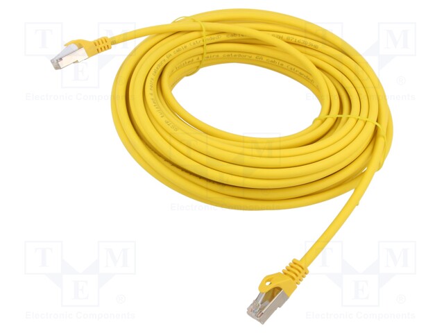 Patch cord; S/FTP; 6a; solid; Cu; LSZH; yellow; 20m; 27AWG