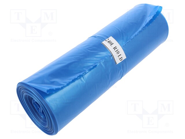 Trash bags; 10pcs; LDPE; Colour: blue; 240l