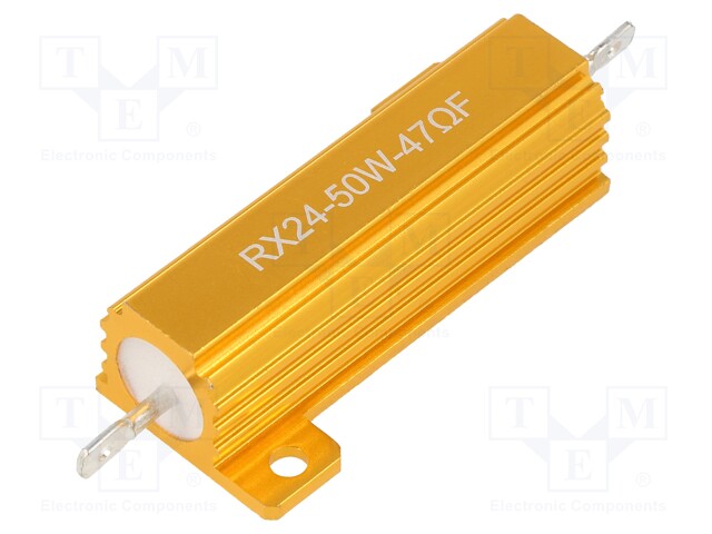 Resistor: wire-wound; with heatsink; 47Ω; 50W; ±5%; 50ppm/°C