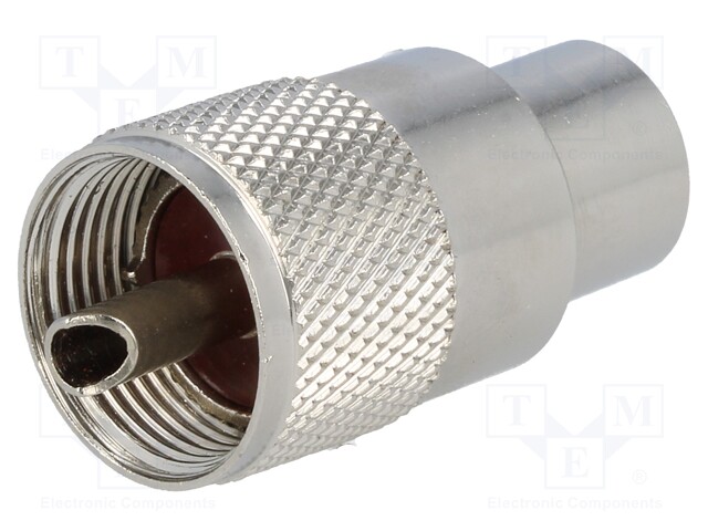 Plug; UHF (PL-259); male; straight; RG11; soldering,twist-on
