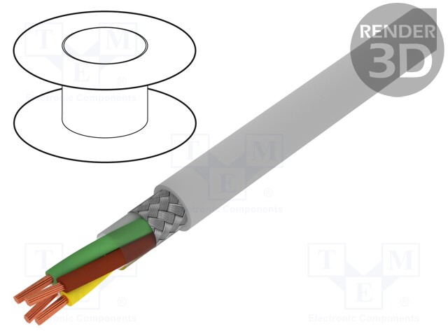 Wire; BiT LiYCY; 2x2.5mm2; shielded,tinned copper braid; PVC