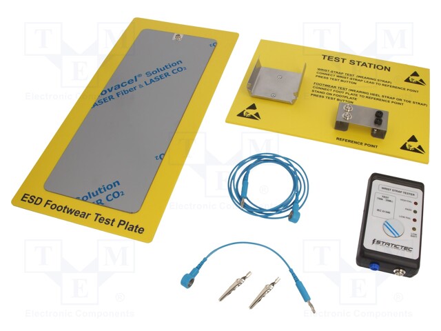 ESD wristband and shoe tester; Work table area: 400x200mm