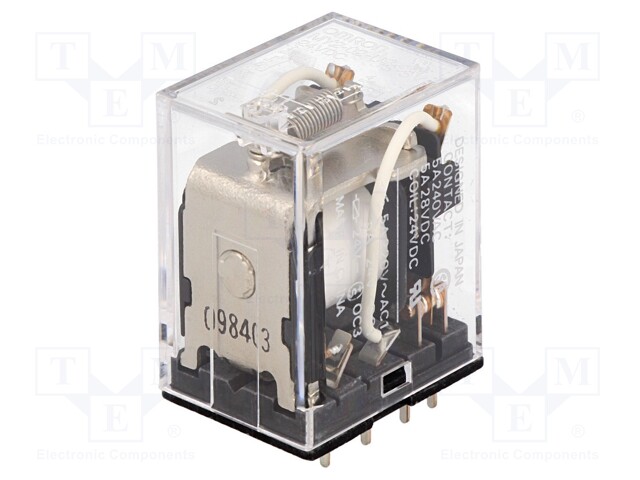 Relay: electromagnetic; DPDT; 24VDC; 5A; industrial; Series: MY2