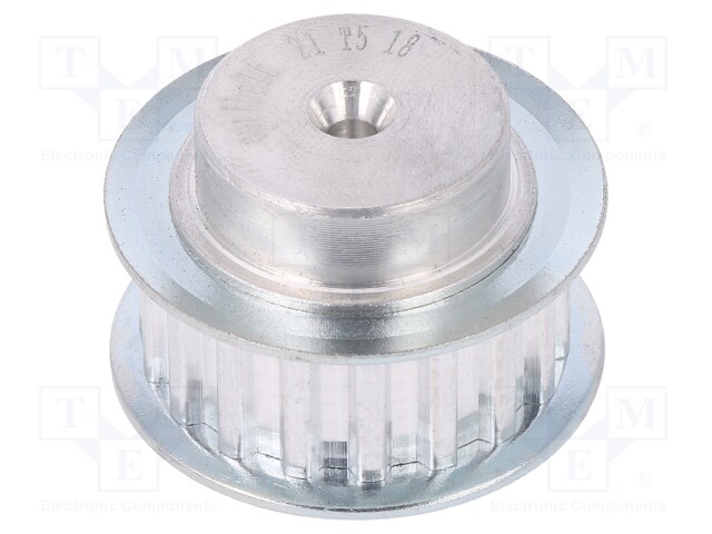 Belt pulley; T5; W: 10mm; whell width: 21mm; Ø: 27.8mm; aluminium
