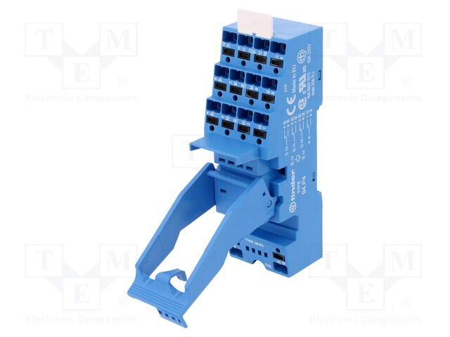 Socket; PIN: 14; 10A; 250VAC; Mounting: DIN; Leads: spring clamps