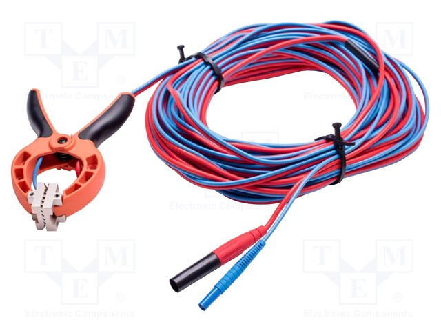 Test lead; Kelvin crocodile clip-banana plug x2; Len: 25m; 1pcs.