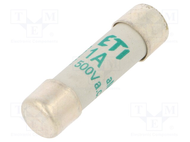 Fuse: fuse; aM; 1A; 500VAC; cylindrical; 10,3x38mm