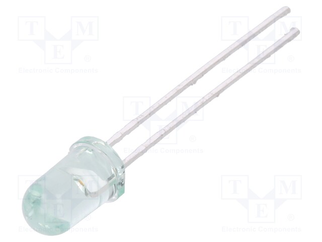 LED; 5mm; green; 170÷300mcd; 15°; Front: convex
