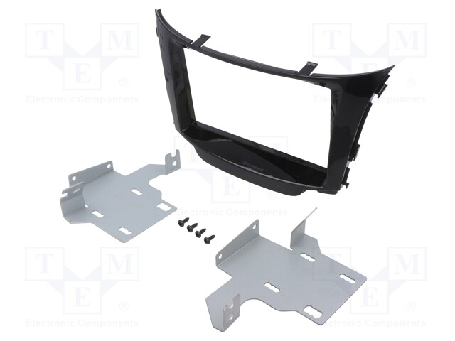 Radio mounting frame; Hyundai; 2 DIN; black gloss