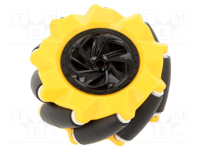 Wheel; yellow-black; Shaft: screw; Pcs: 4; screw; Ø: 80mm; W: 37.4mm