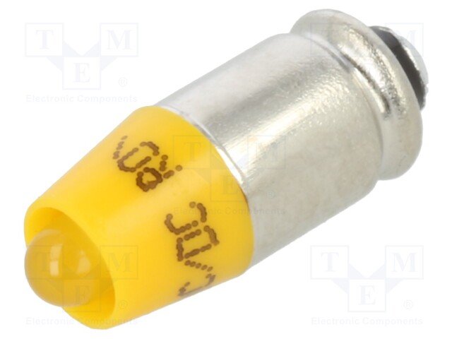 Indicator: LED; S5,7s,T1-3/4; yellow; plastic; 24VAC; 24VDC; 3mm