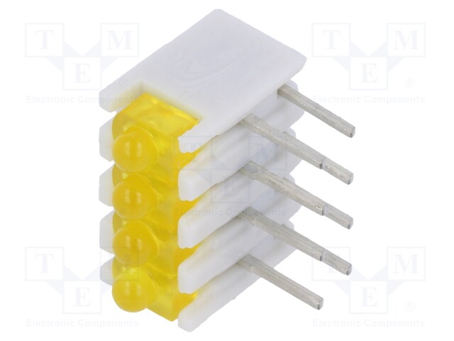 LED; in housing; yellow; No.of diodes: 4; 20mA; 38°; 2.1V; 25mcd