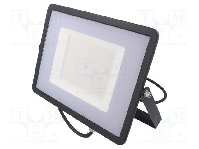 Lamp: LED flood light; 4000K; IP65; Body: black; 100W; 220/240VAC