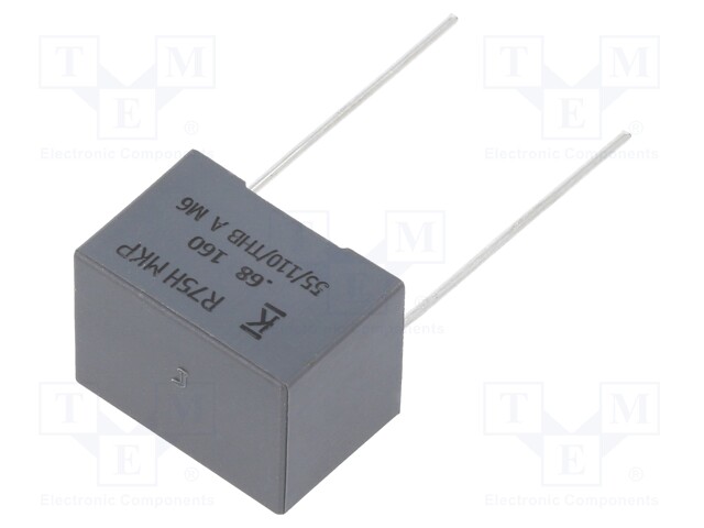 DC Film Capacitor, 0.68 µF, 160 V, Metallized PP, ± 5%, R75H Series, Radial Box