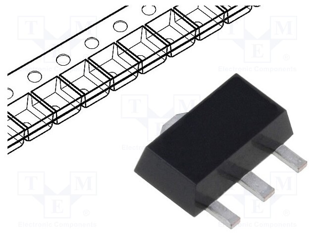 IC: voltage regulator; linear,fixed; 5V; 0.038A; SOT89; SMD; ±10%