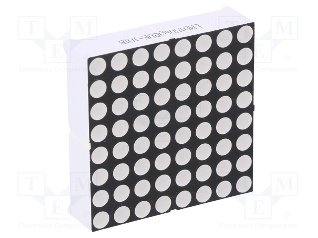 Display: LED; matrix; 8x8; red; 15mcd; anode; 37.9x37.9mm