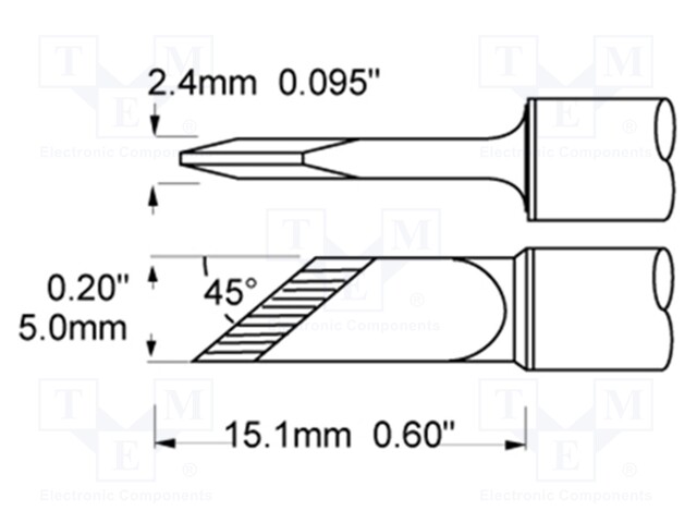 Tip; knife; 4.5mm; 421°C; for soldering station