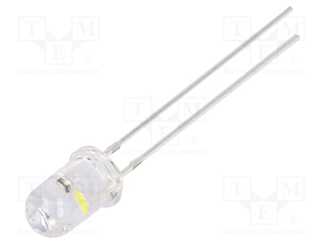 LED; 5mm; white cold; 7000÷8400mcd; 30°; 3÷5V; 20mA; Front: convex