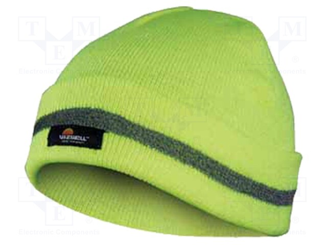 Beanie reflective hat; winter; yellow; acrylic