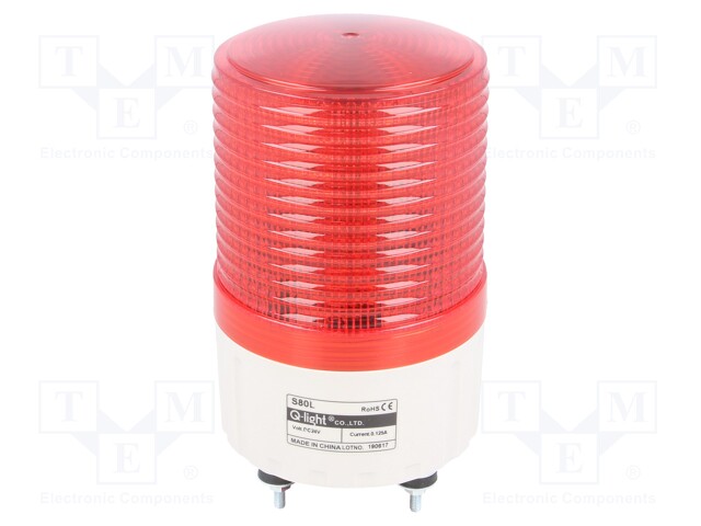 Signaller: lighting; continuous light,blinking light; red; 24VDC