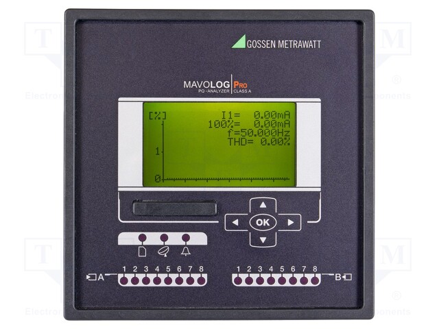 Power quality analyser; on panel; M9200; three-phase; 500V; 1A,5A