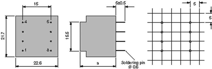 Transformer: encapsulated; 0.35VA; 110VAC; 12V; 29mA; Mounting: PCB