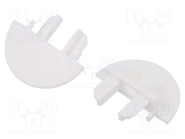 Cap for LED profiles; white; MICRO-NK; with hole