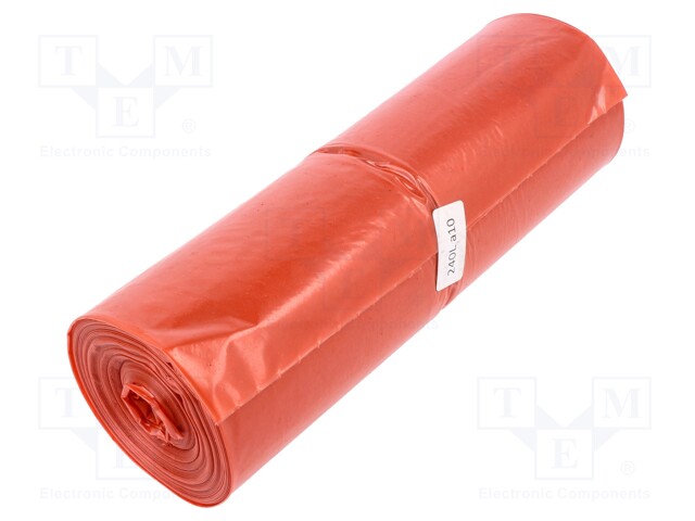 Trash bags; LDPE; Colour: red; 10pcs; 240l