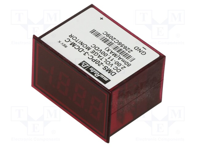 Voltmeter; digital; VDC: 2÷11V; VDC accuracy: ±0,01 V; on panel