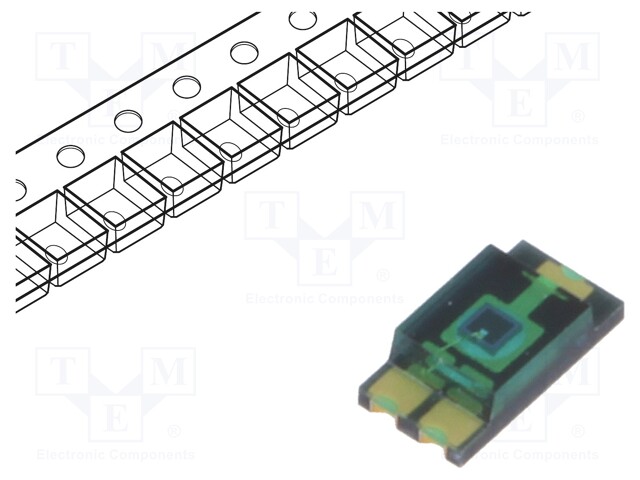 PIN photodiode; 1206; 60°; λp max: 540nm; 0.27mm2; Dim: 4x2x1.05mm