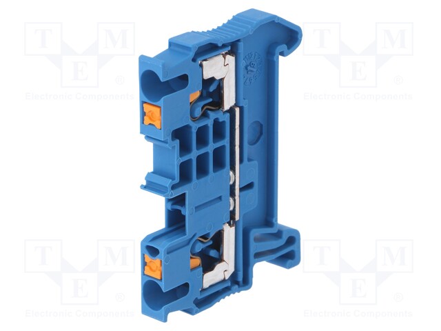 Splice terminal: rail; 0.14÷4mm2; ways: 1; terminals: 2; blue; TS35