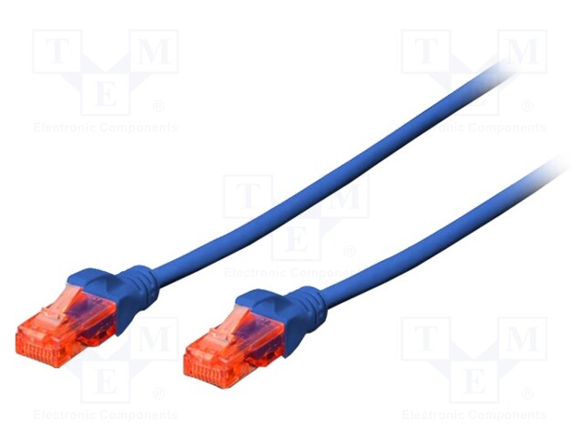 Patch cord RJ45/RJ45 U/UTP kat.5e 1,5m AWG26/7 PVC niebieski