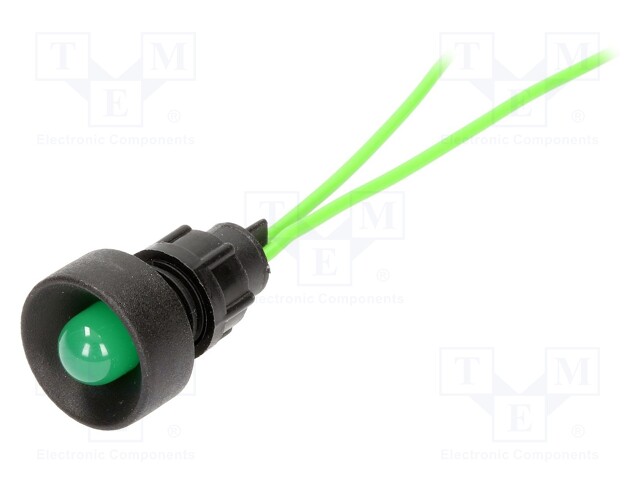 Indicator: LED; recessed; 230VAC; Cutout: Ø13mm; IP20; 300mm leads