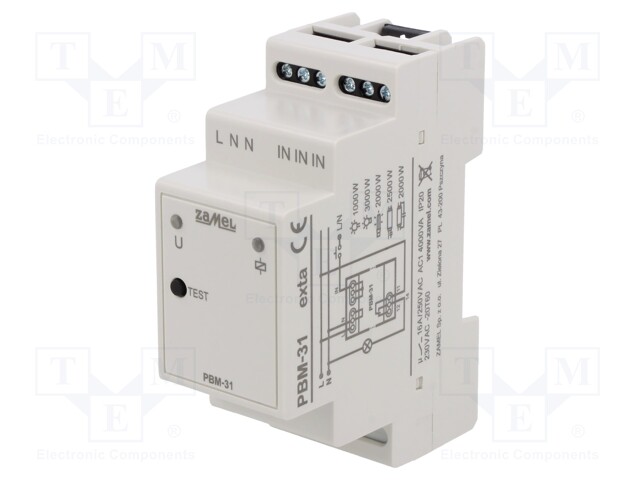 Relay: installation; bistable,impulse; NO/NC; Ucoil: 230VAC; 16A