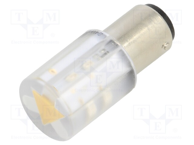 Indicator: LED; BA15D,T20; yellow; plastic; 24VAC; 24VDC; -20÷60°C