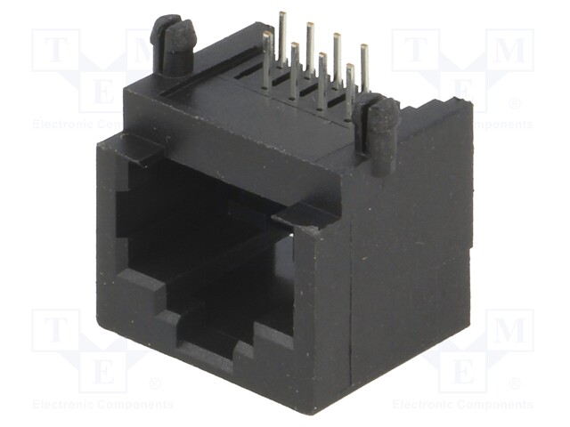 Socket; RJ45; PIN: 8; Layout: 8p8c; THT; on PCBs; angled 90°