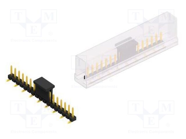 Connector: pin strips; pin header; male; PIN: 17; 2.54mm; SMT; 1x17