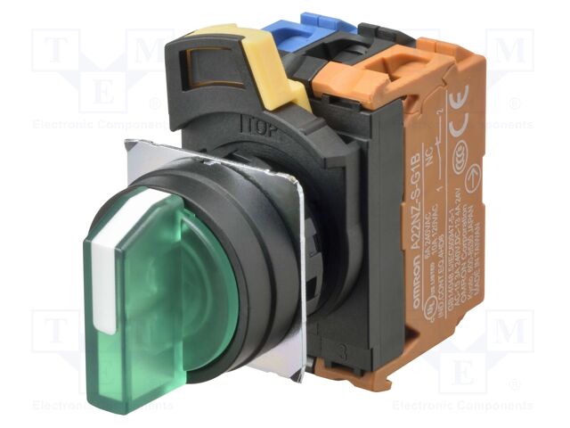 Switch: rotary; 22mm; LED; Pos: 2
