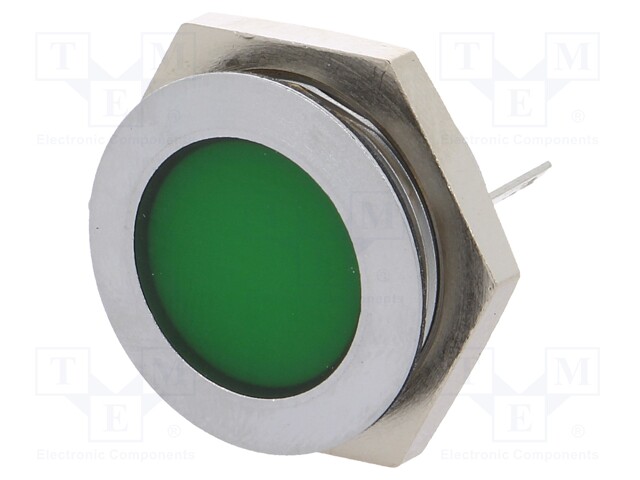 Indicator: LED; flat; 12÷14VDC; Cutout: Ø22mm; IP67; metal