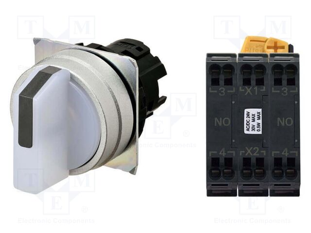 Switch: rotary; 22mm; LED; Pos: 3