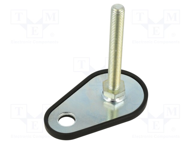 Foot of pin; Base dia: 50mm; M10; steel; Plunger length: 80mm