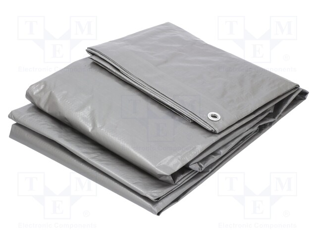 Tarpaulin; L: 10m; Width: 6m; PE; Colour: silver; V: with metal rings