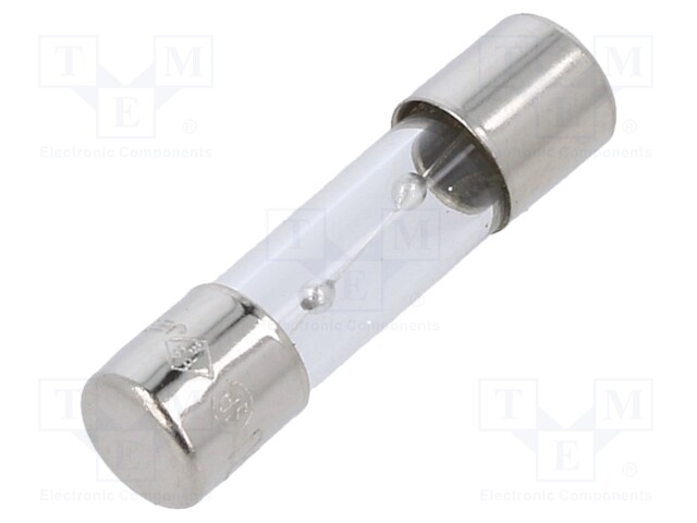 Fuse: fuse; time-lag; 5A; 250VAC; glass; 20x5.2mm; brass; bulk
