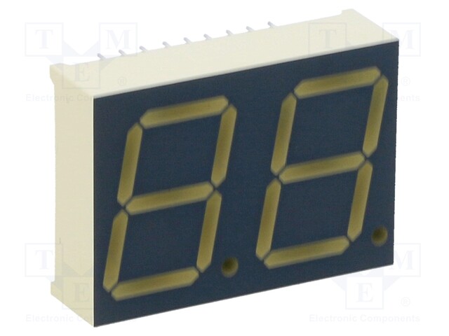 Display: LED; 7-segment; 20.32mm; 0.8"; No.char: 2; red; 31÷75mcd