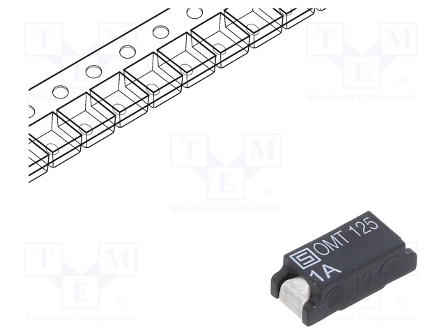 Fuse: fuse; time-lag; 1A; 125VAC; 125VDC; SMT; ceramic; copper alloy