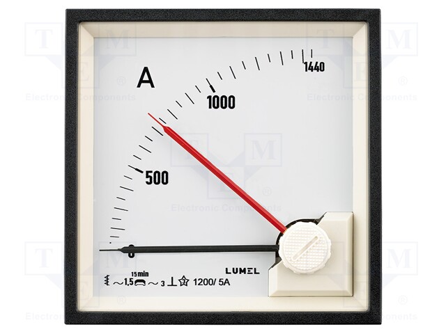 Meter; on panel; analogue; 0÷1,2kA; Class: 3; IP40; 96x96mm; 300V