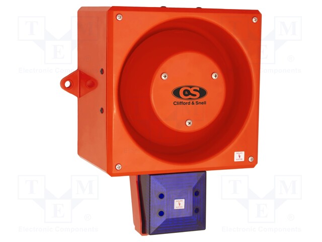 Signaller: lighting-sound; 24VDC; siren,flashing light; LED; blue