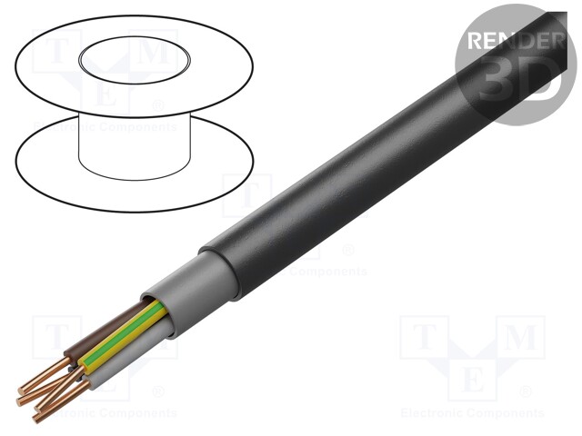 Wire; BiTinstal H; 3G10mm2; unshielded; 600V,1kV; Cu; solid; black
