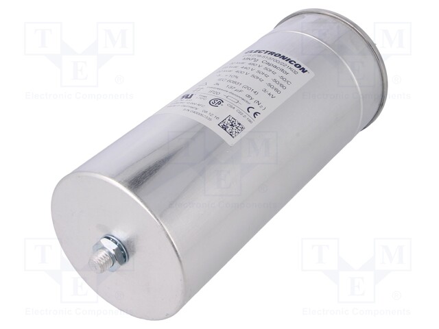 Capacitor: polypropylene; three phase; 20kVAR; 400VAC; Ø100x245mm