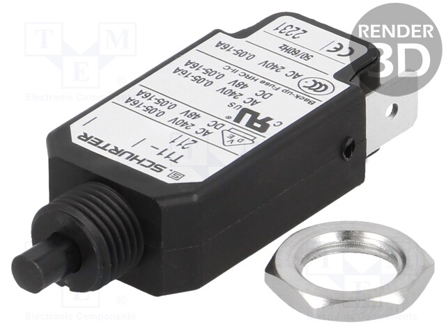 Circuit breaker; Urated: 240VAC; 48VDC; 0.6A; SPST; Poles: 1; screw
